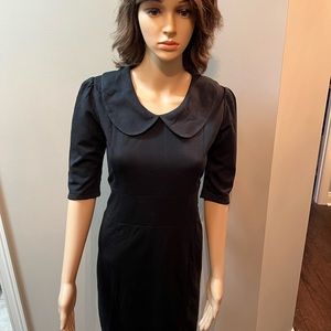 NWOT Missmny Black Puff Sleeve Collar Dress Sz10